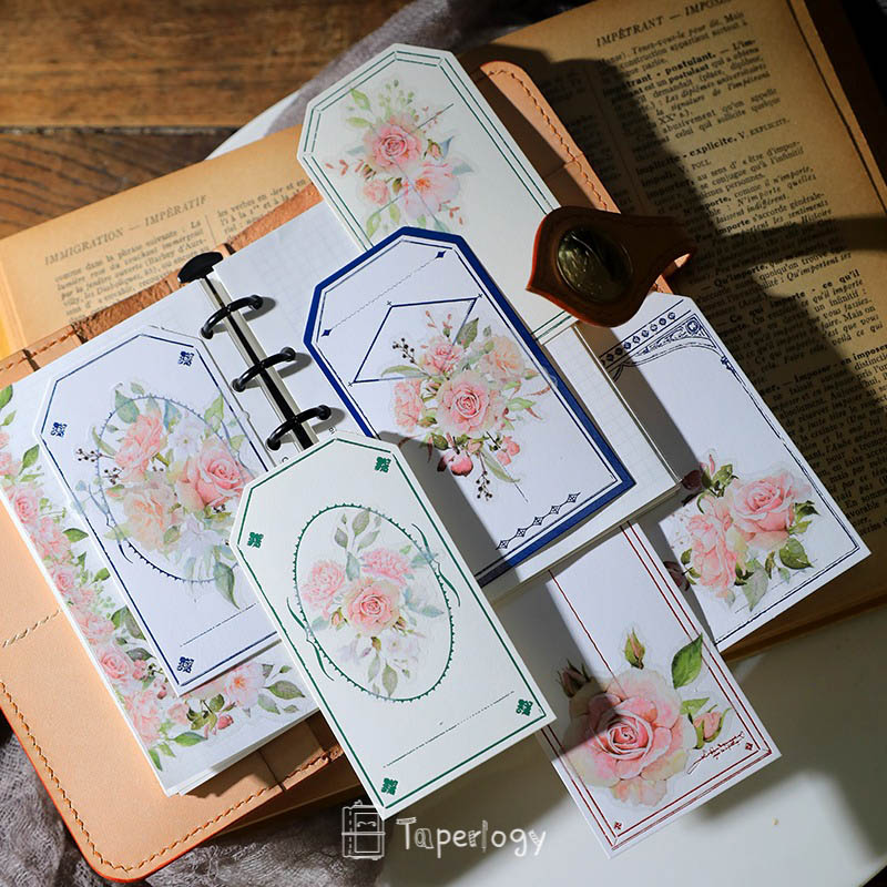 Yuzi Pink Rose Vellum Stickers