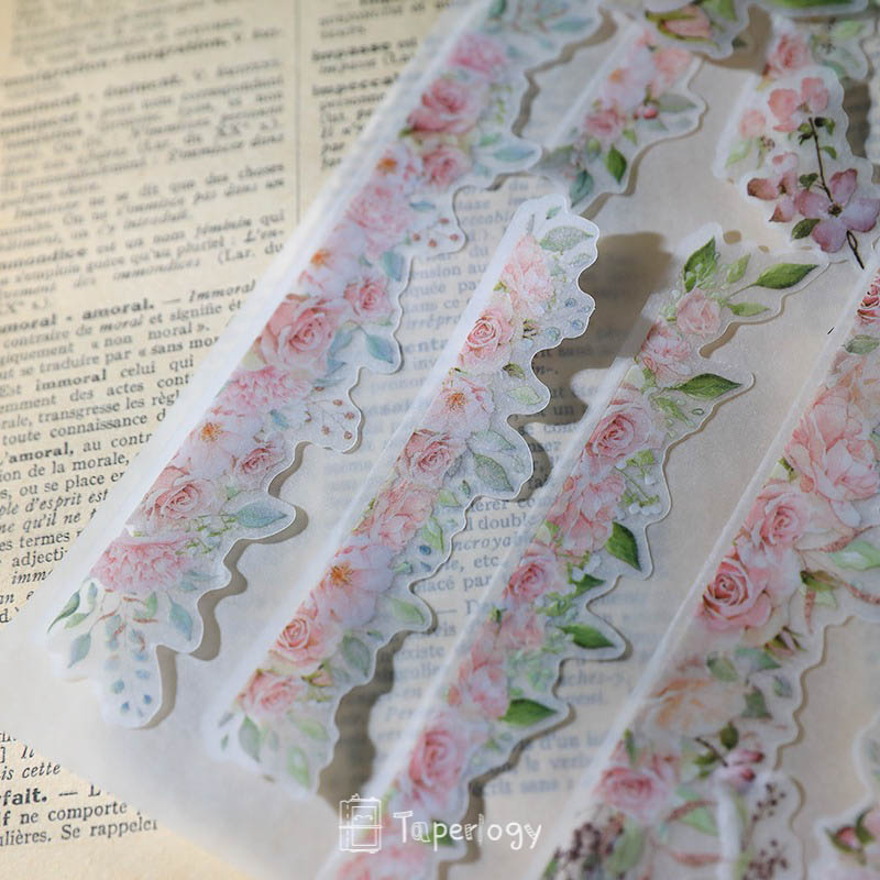 Yuzi Pink Rose Vellum Stickers