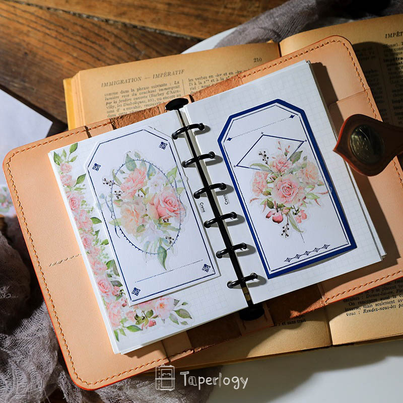 Yuzi Pink Rose Vellum Stickers