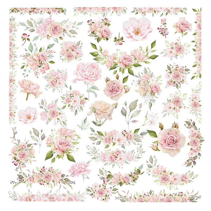 Yuzi Pink Rose Vellum Stickers