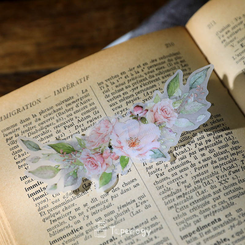 Yuzi Pink Rose Vellum Stickers