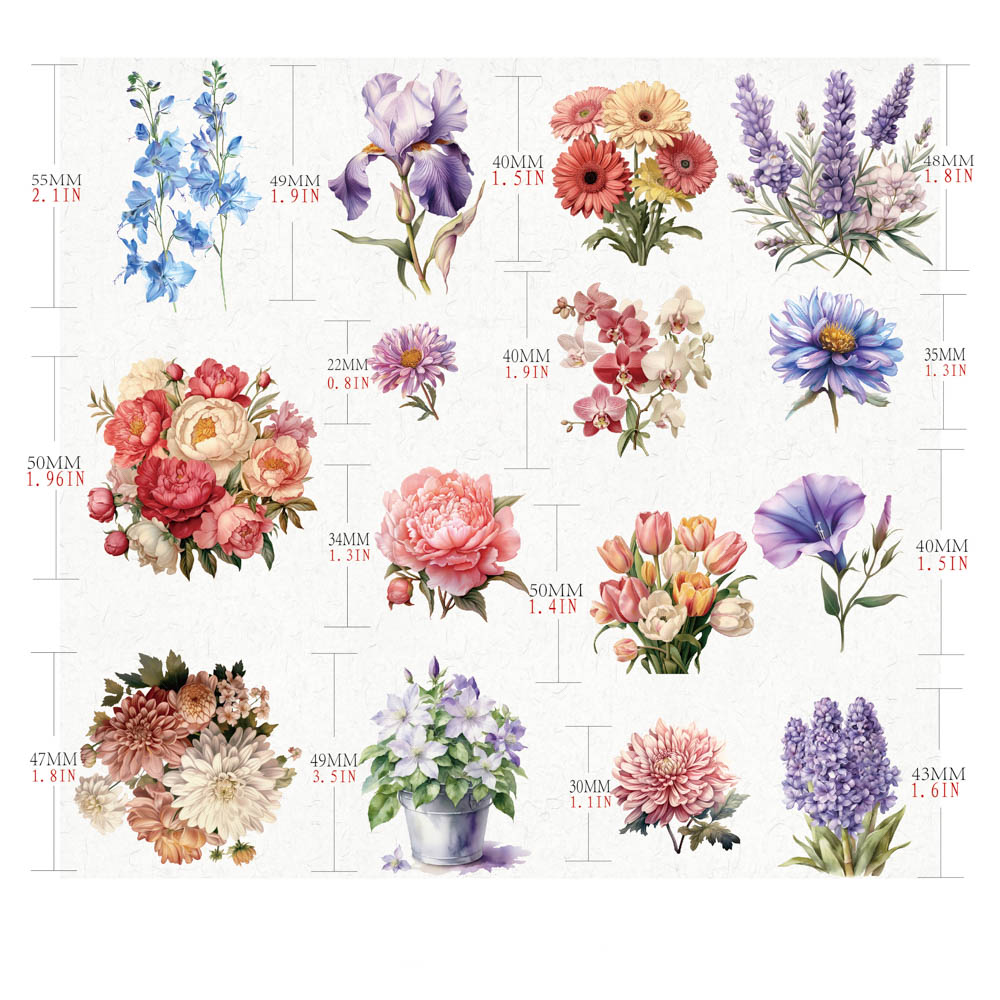 Fawa Floral Bouquet Vellum Stickers