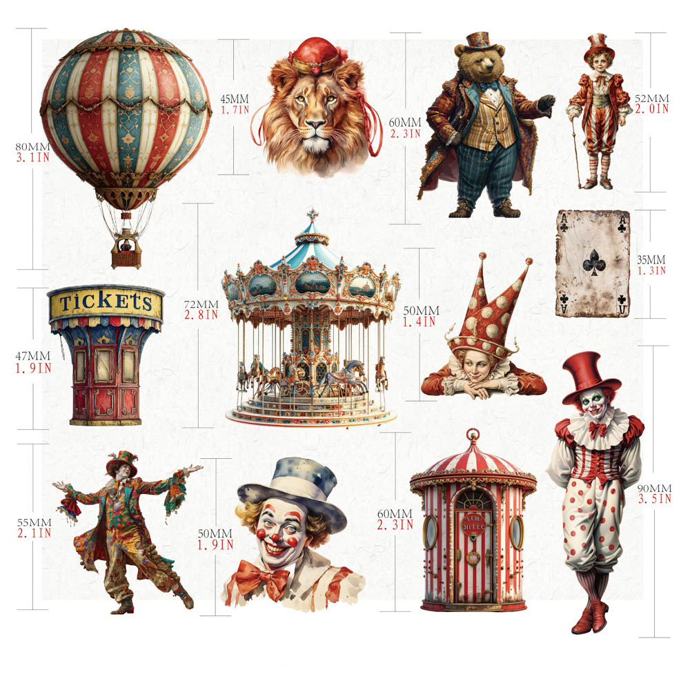 Mosu Circus Vellum Stickers