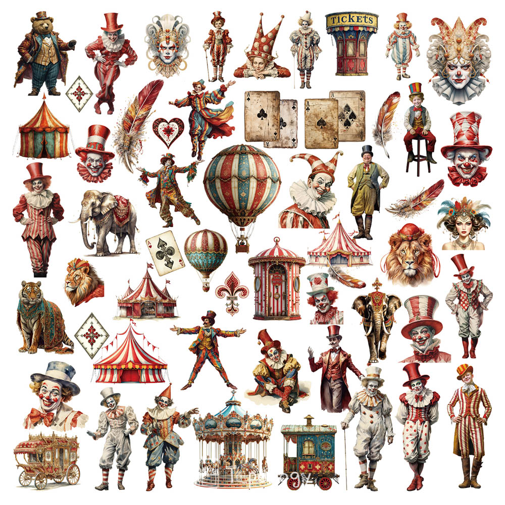Mosu Circus Vellum Stickers