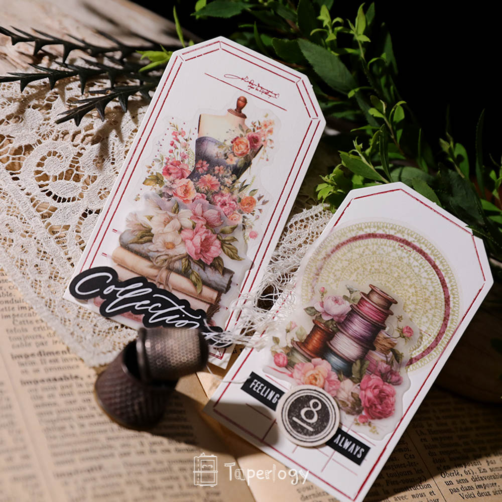 Sezo Pink Sewing Vellum Stickers