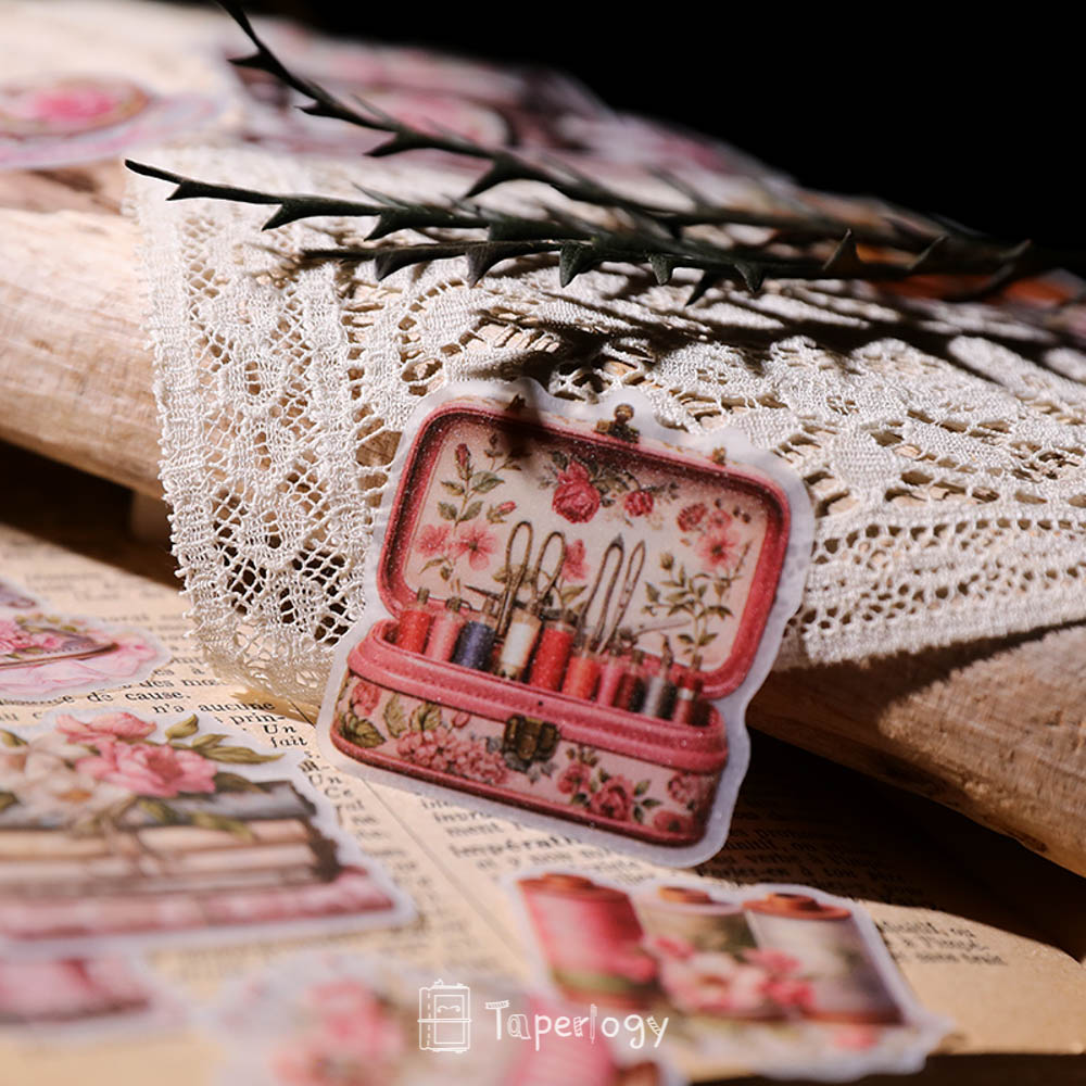 Sezo Pink Sewing Vellum Stickers