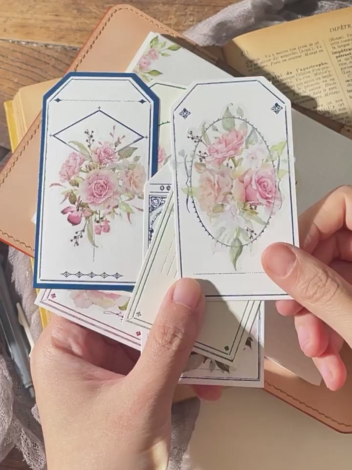 Yuzi Pink Rose Vellum Stickers