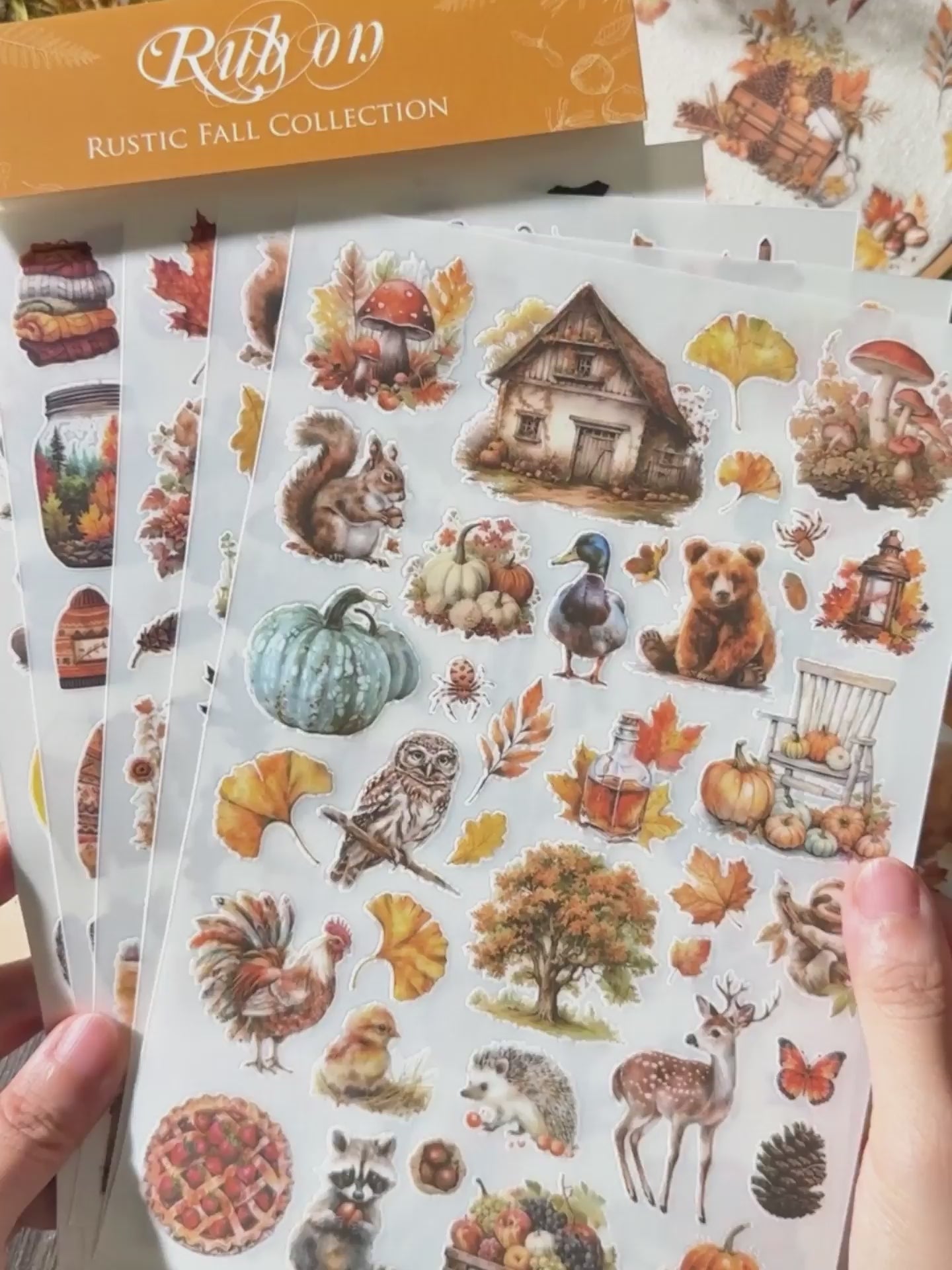 Toli Rustic Fall Rub-on Stickers