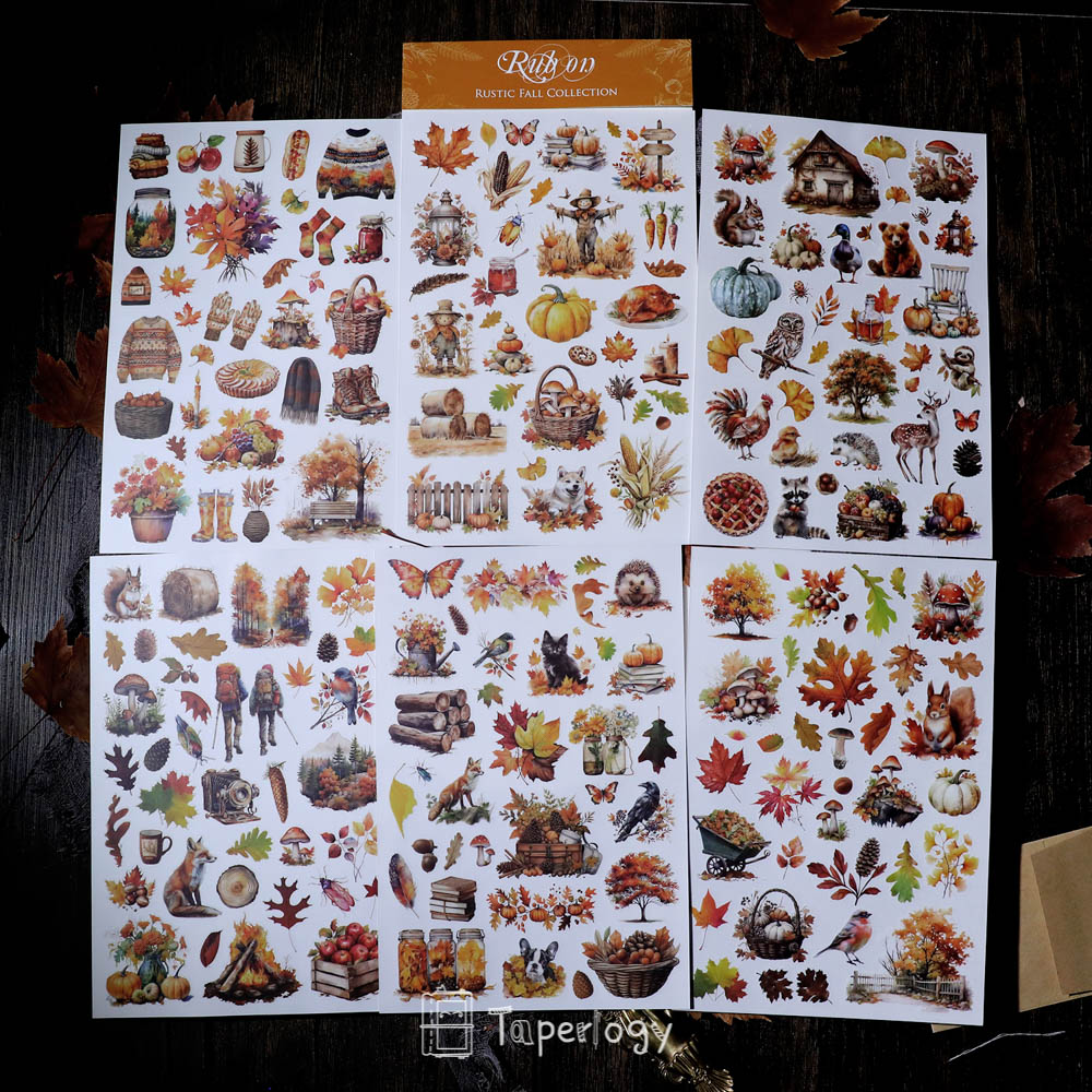 Toli Rustic Fall Rub-on Stickers