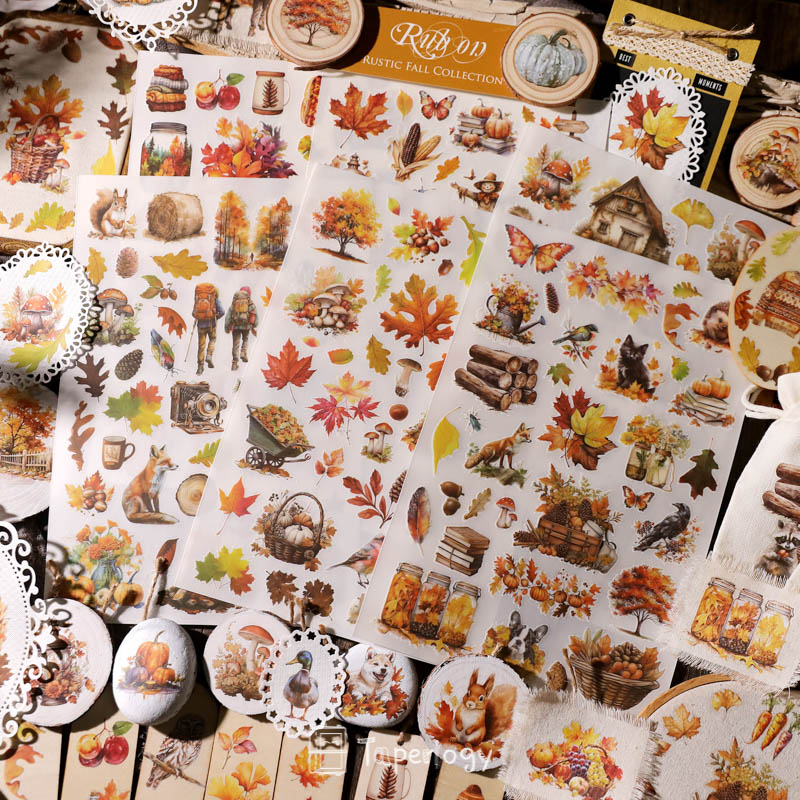Toli Rustic Fall Rub-on Stickers