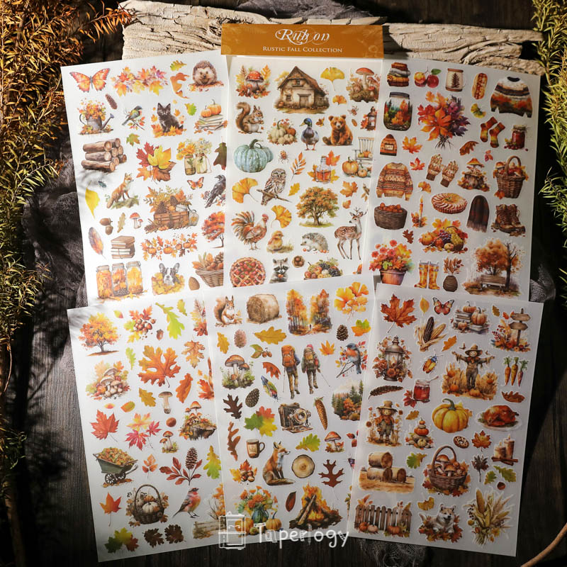 Toli Rustic Fall Rub-on Stickers