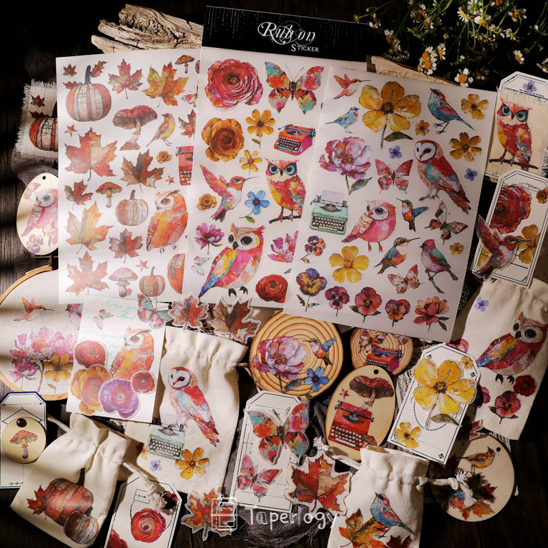 Yomu Whimsical Autumn Rub-on Stickers