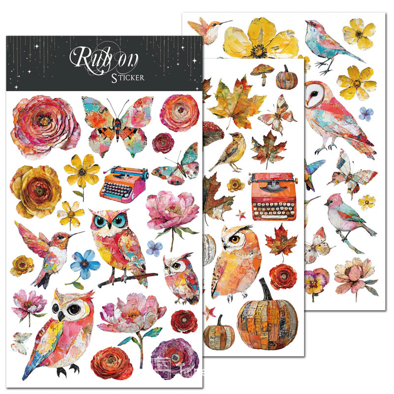 Yomu Whimsical Autumn Rub-on Stickers