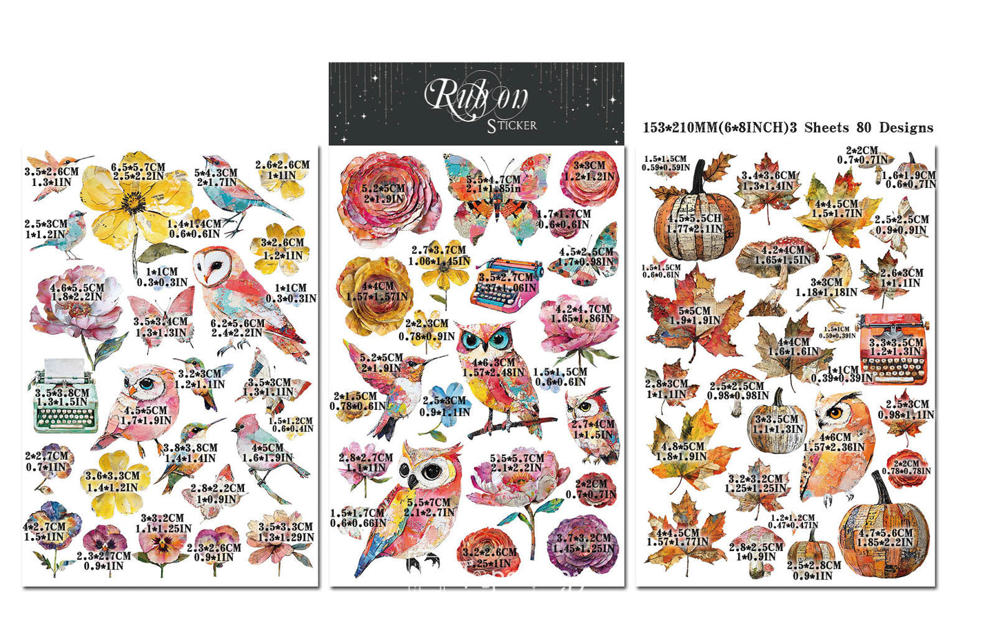 Yomu Whimsical Autumn Rub-on Stickers