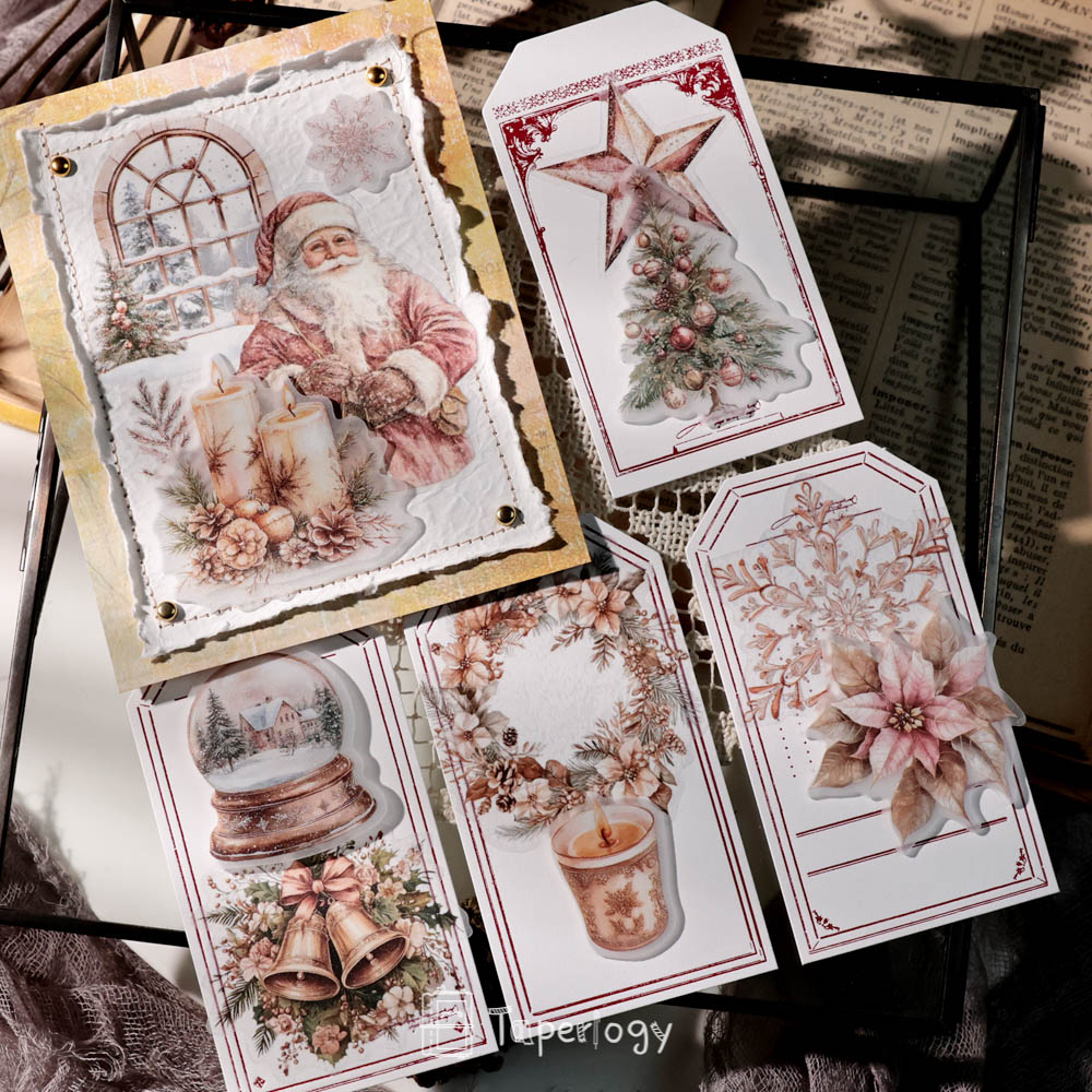 Pilo Rosy Christmas Vellum Stickers
