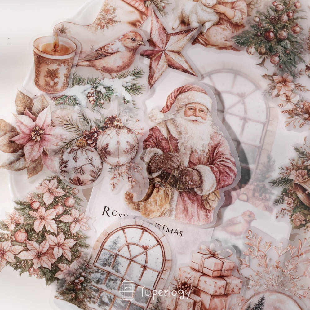 Pilo Rosy Christmas Vellum Stickers