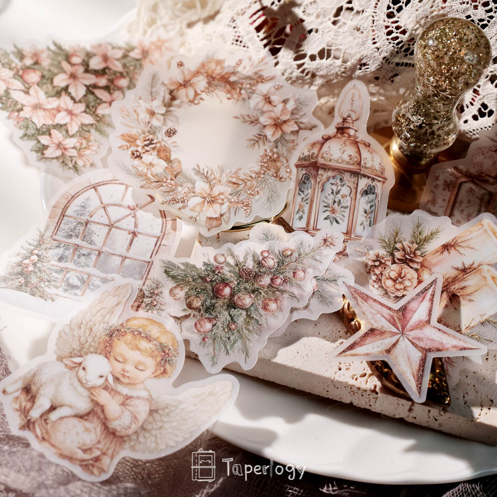 Pilo Rosy Christmas Vellum Stickers