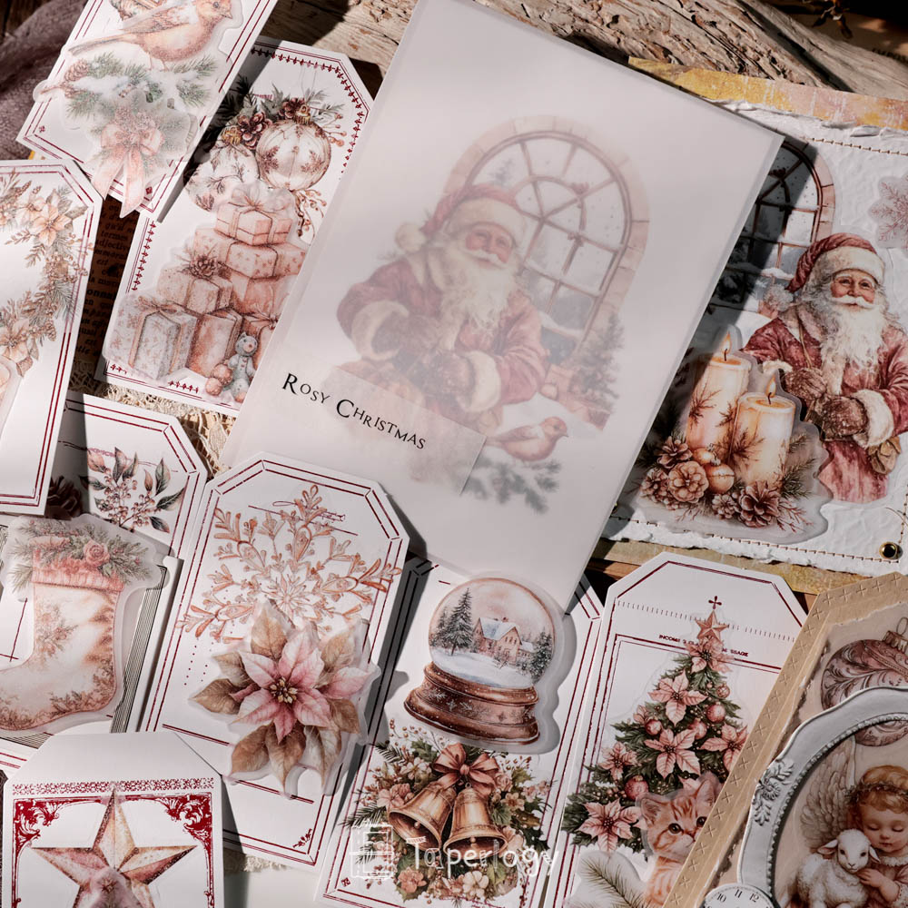 Pilo Rosy Christmas Vellum Stickers