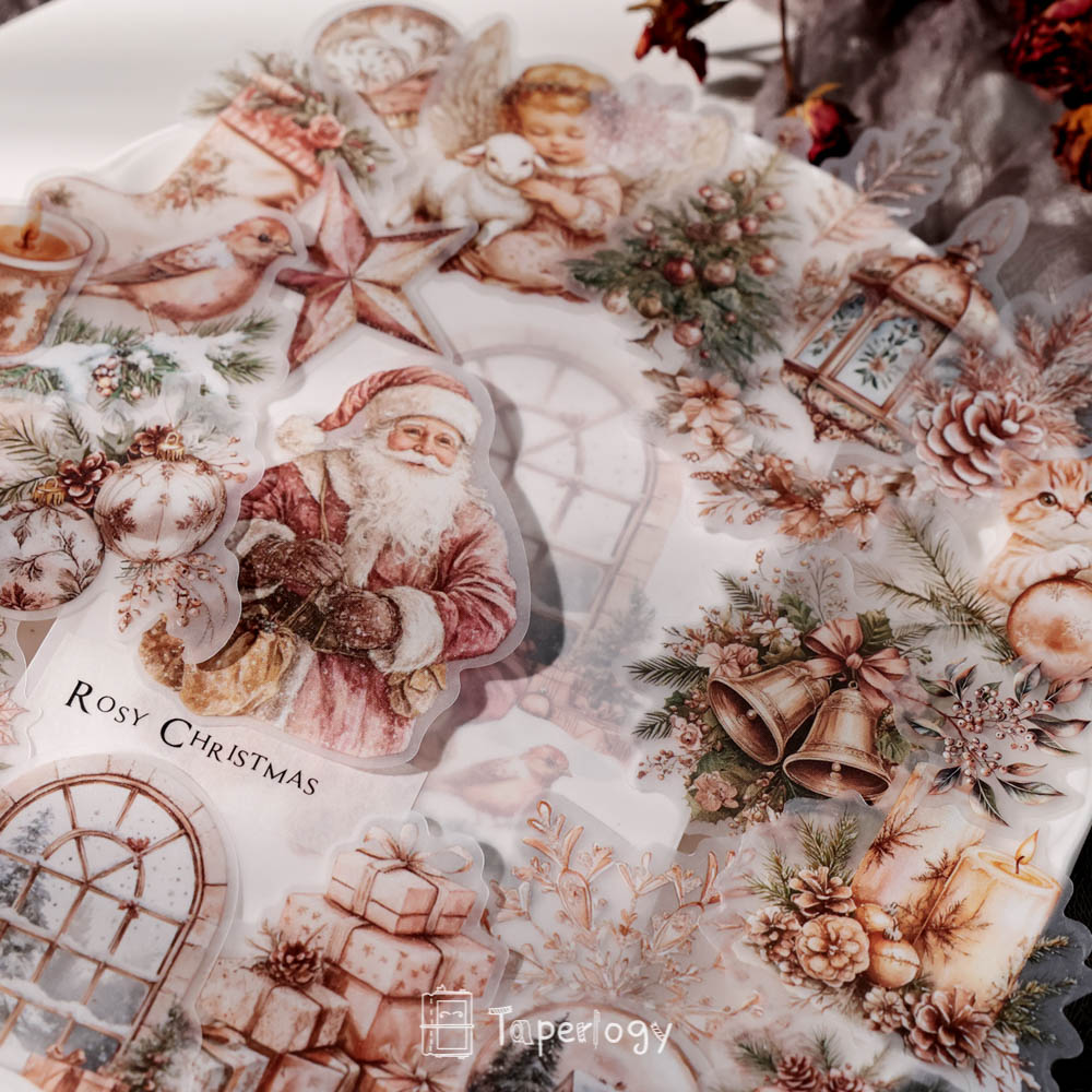 Pilo Rosy Christmas Vellum Stickers
