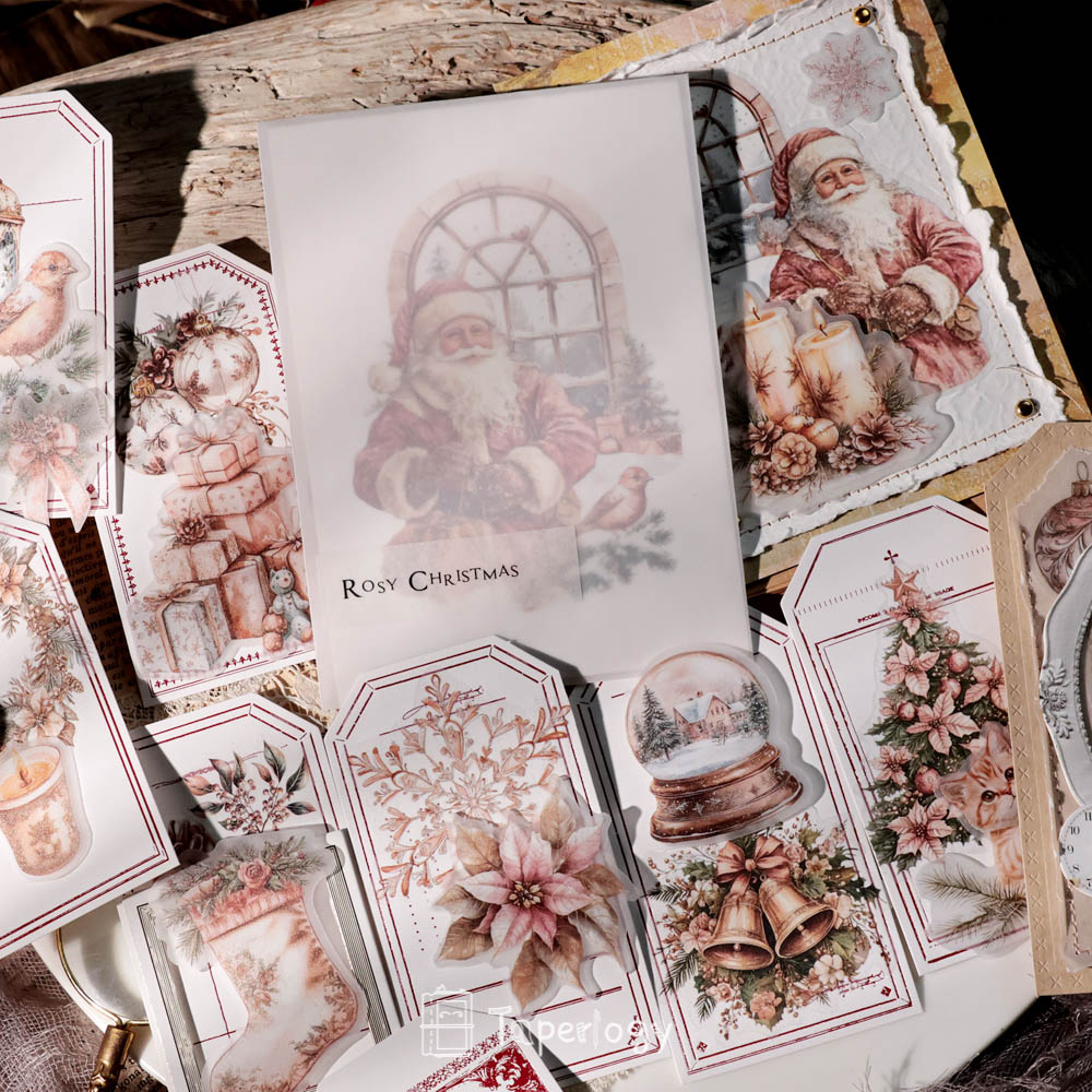 Pilo Rosy Christmas Vellum Stickers