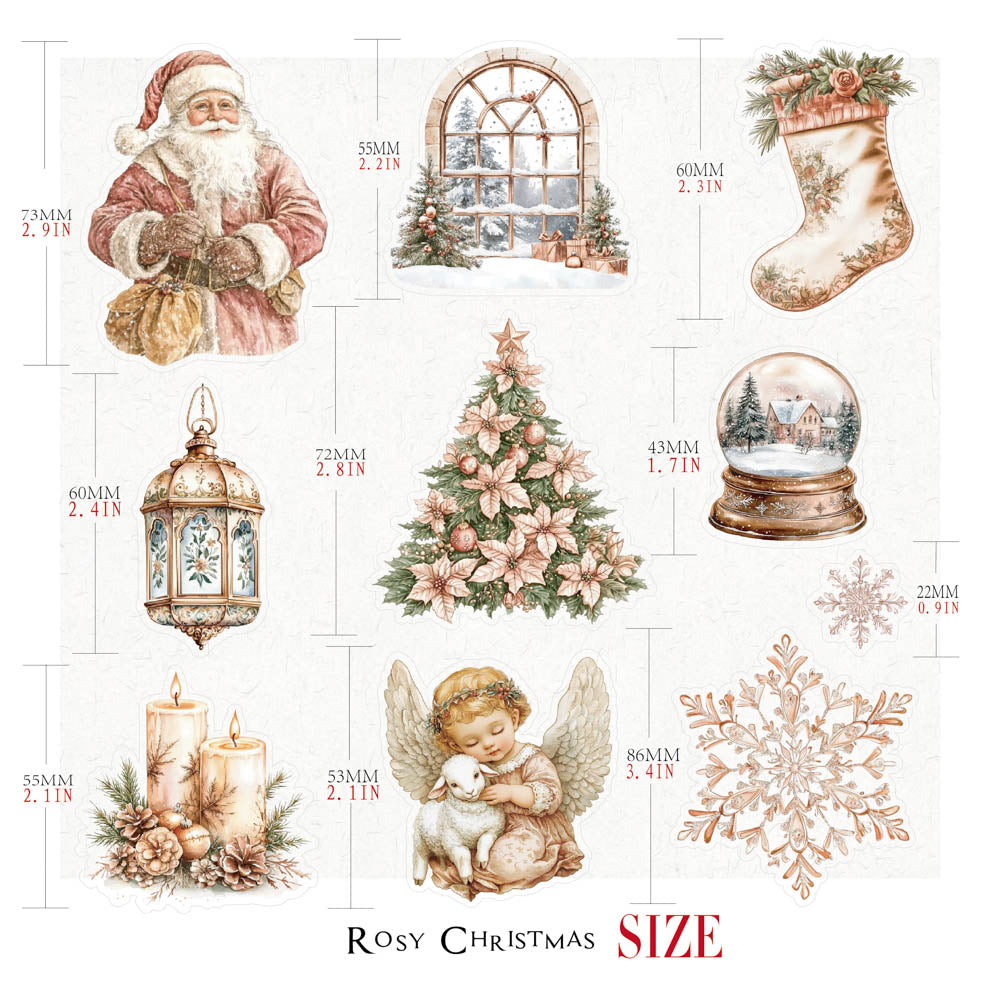 Pilo Rosy Christmas Vellum Stickers