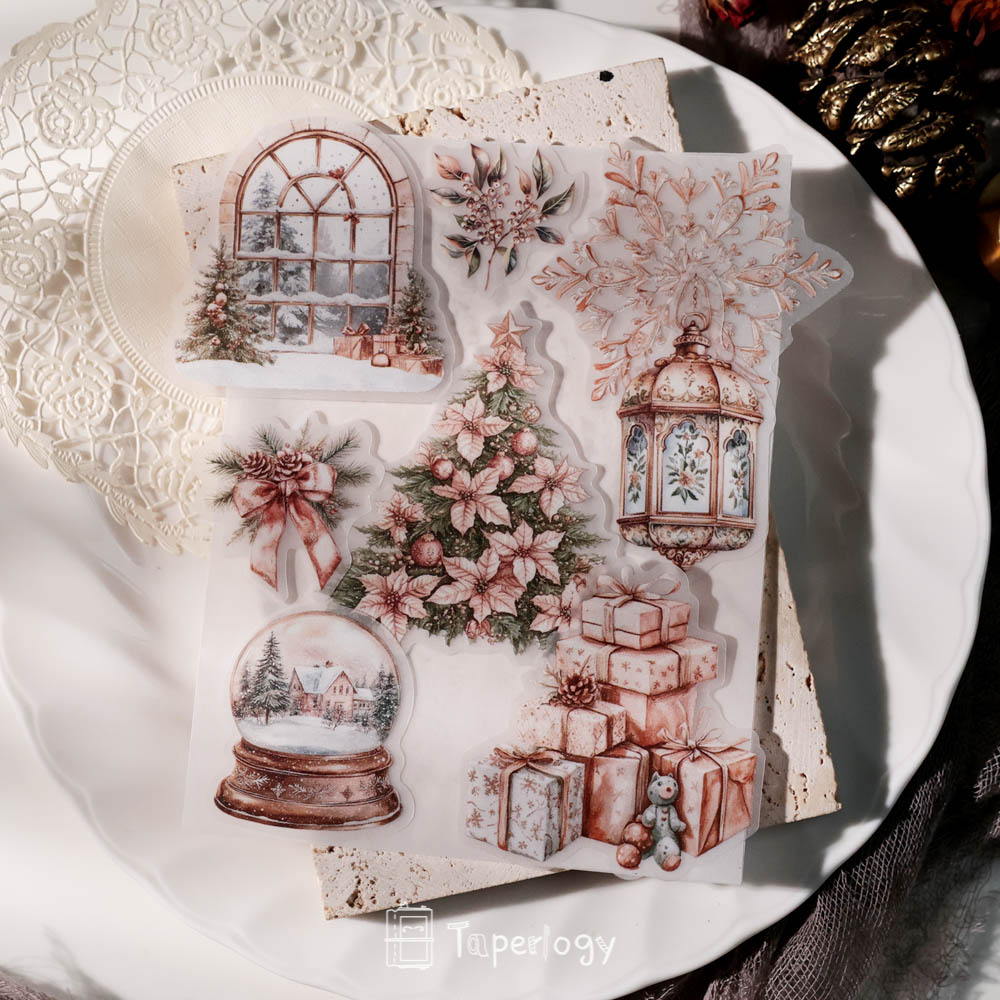 Pilo Rosy Christmas Vellum Stickers