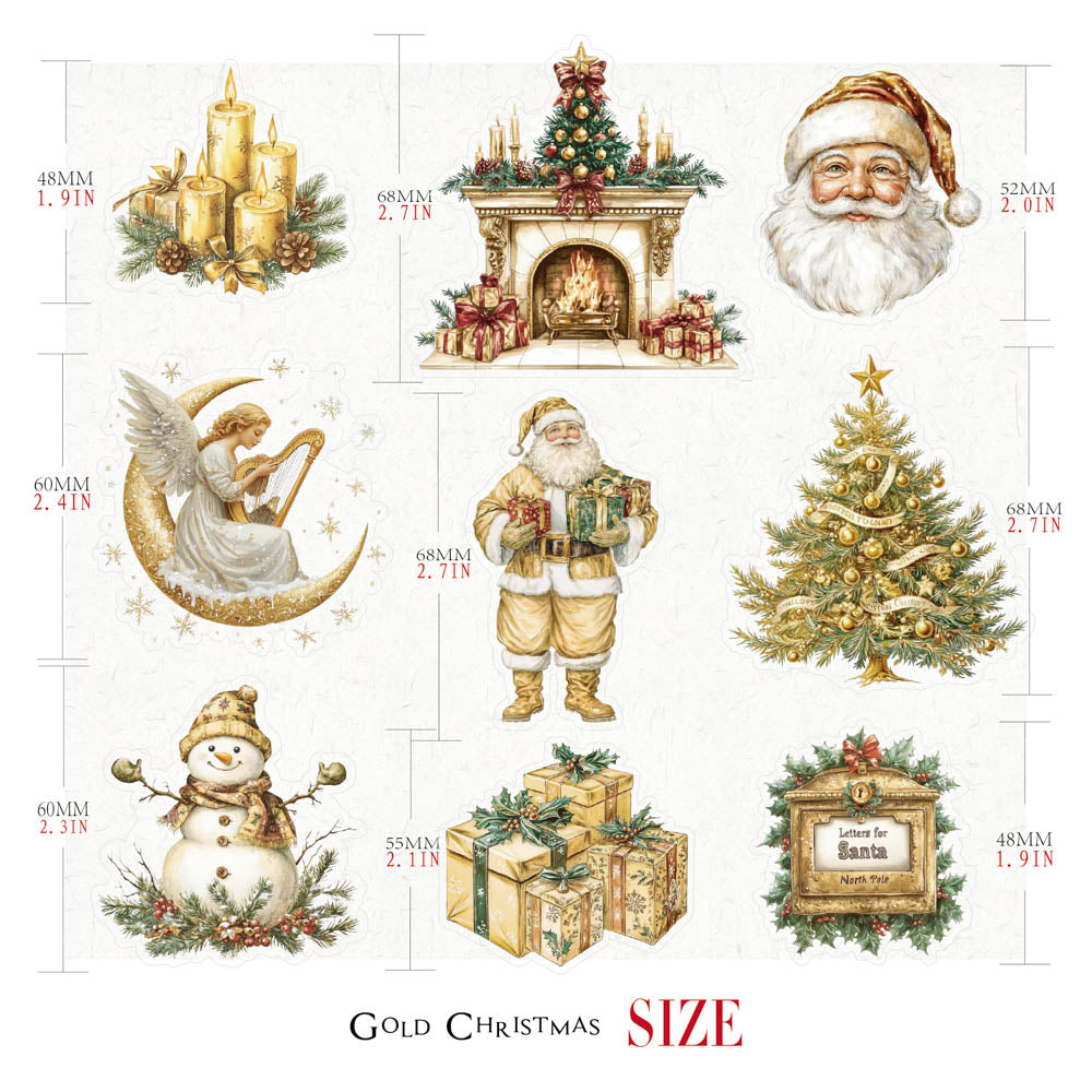 Jilo Gold Christmas Vellum Stickers