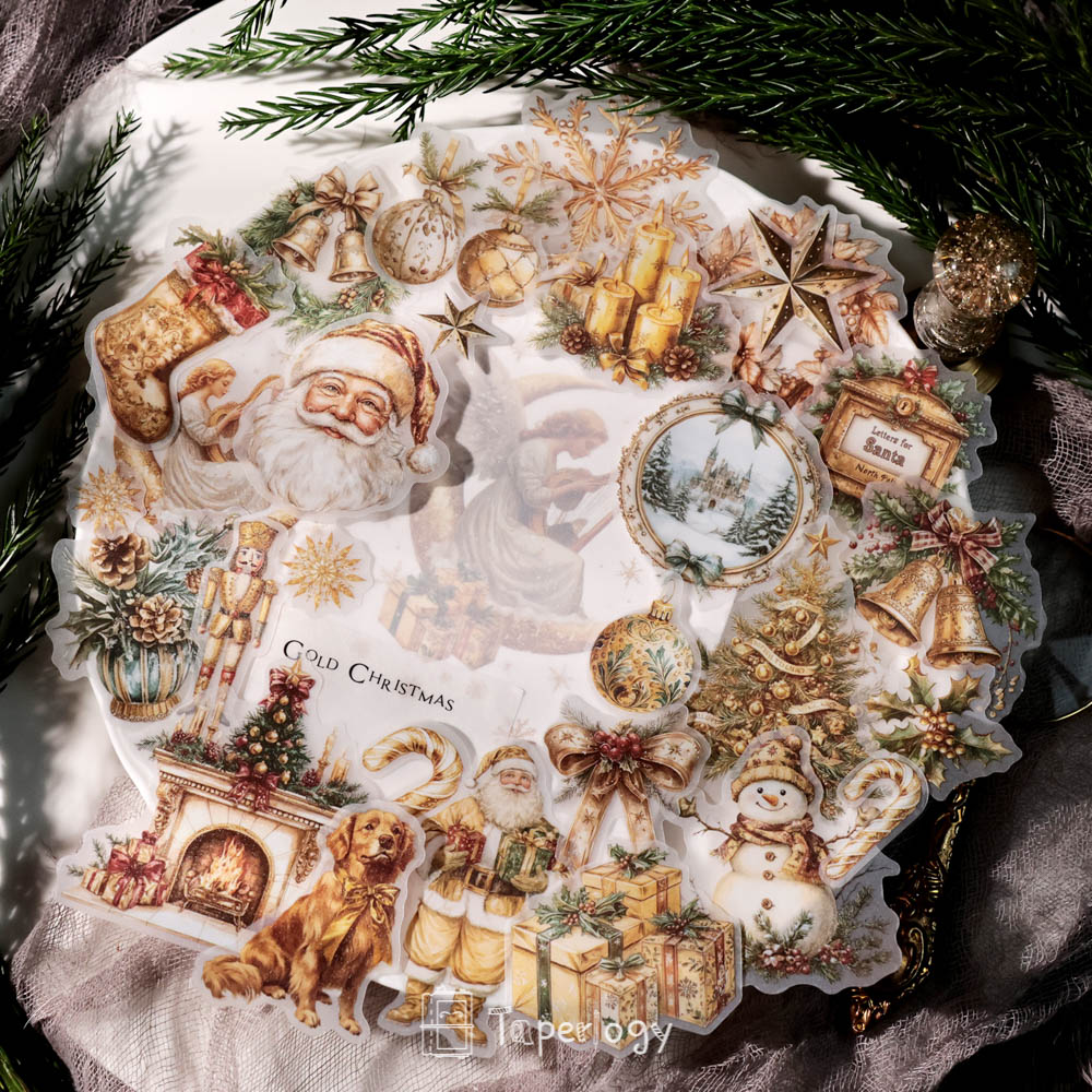 Jilo Gold Christmas Vellum Stickers