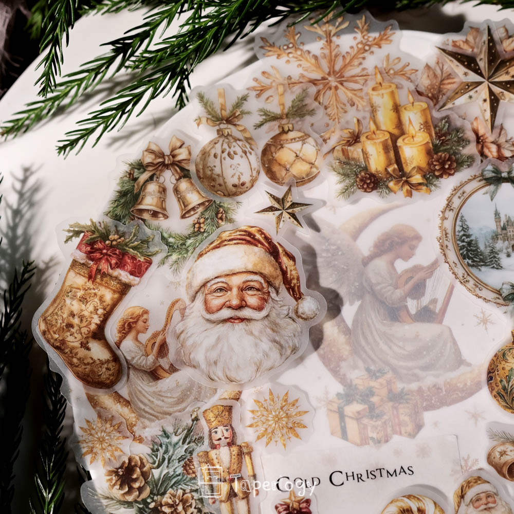 Jilo Gold Christmas Vellum Stickers