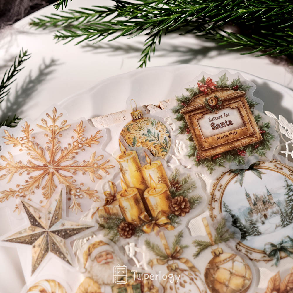 Jilo Gold Christmas Vellum Stickers