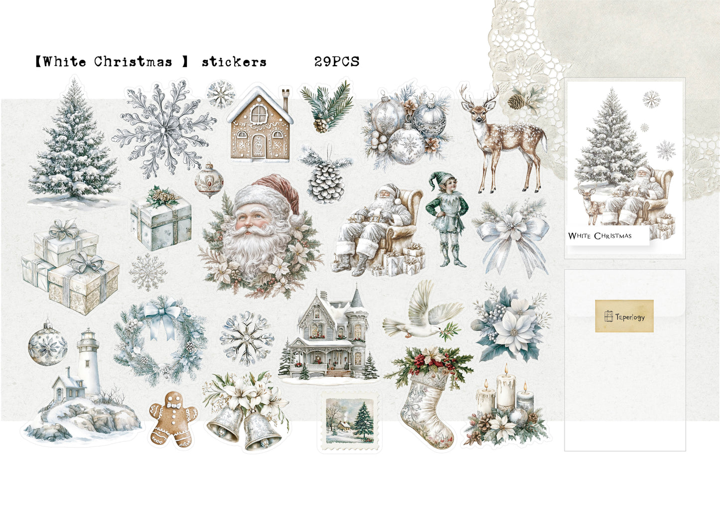 Bilo White Christmas Vellum Stickers