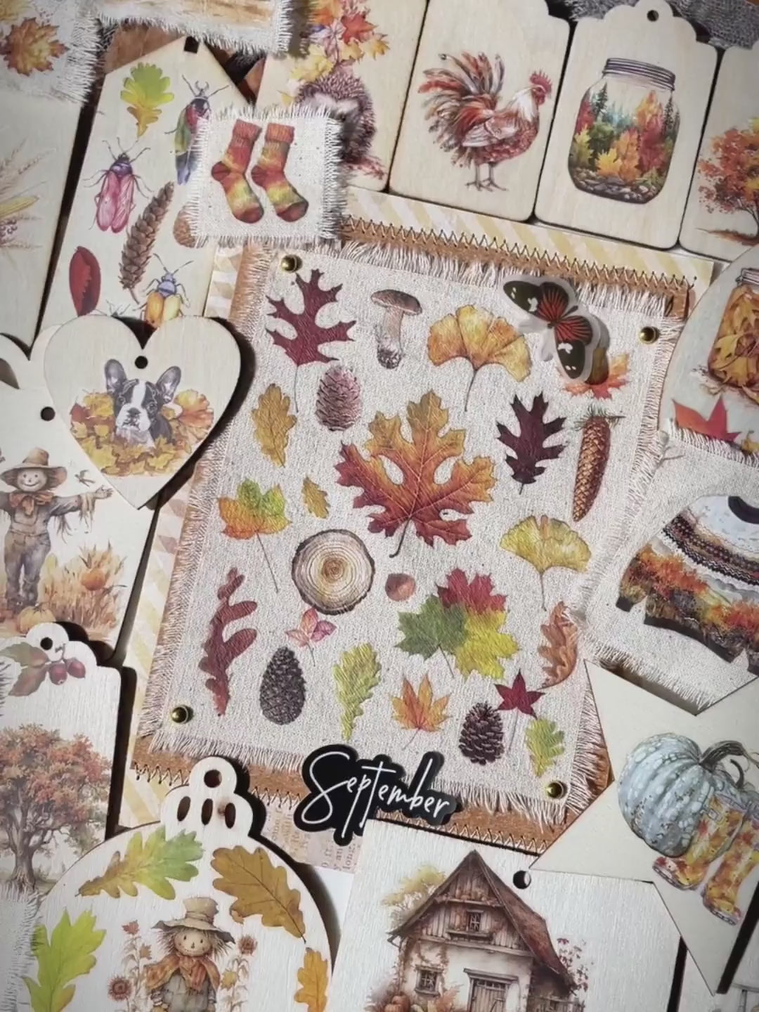 Toli Rustic Fall Rub-on Stickers