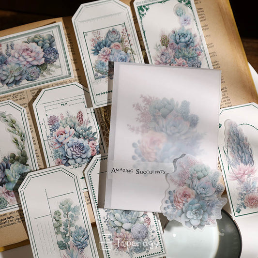 Doro Succulent Floral Vellum Stickers