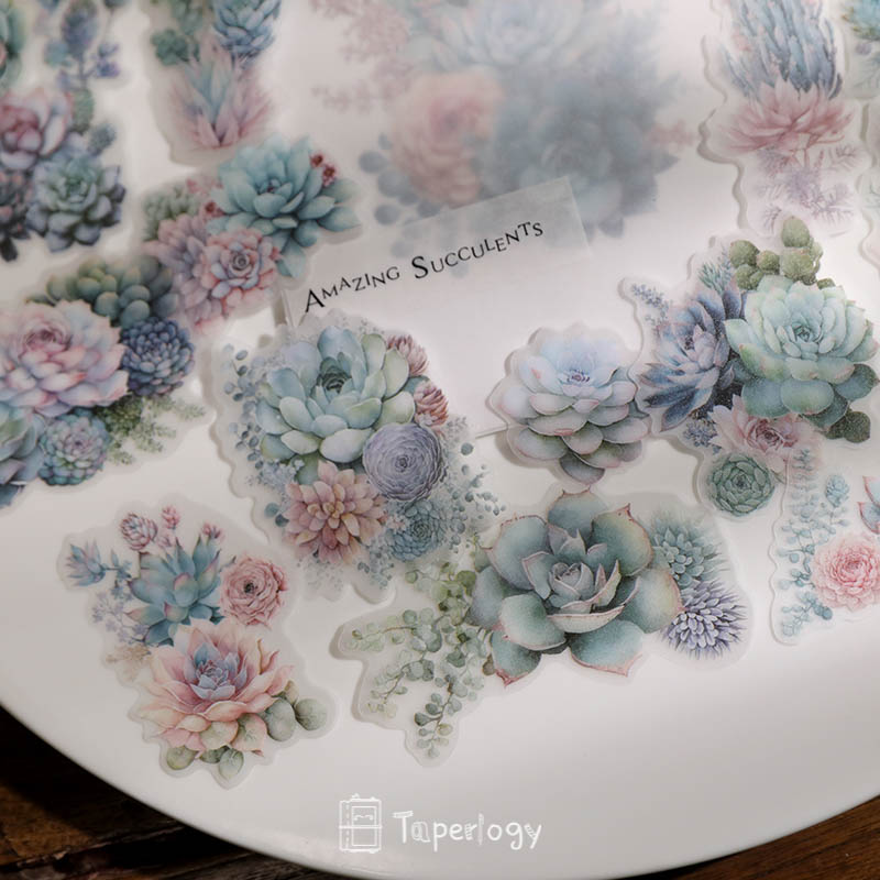 Doro Succulent Floral Vellum Stickers