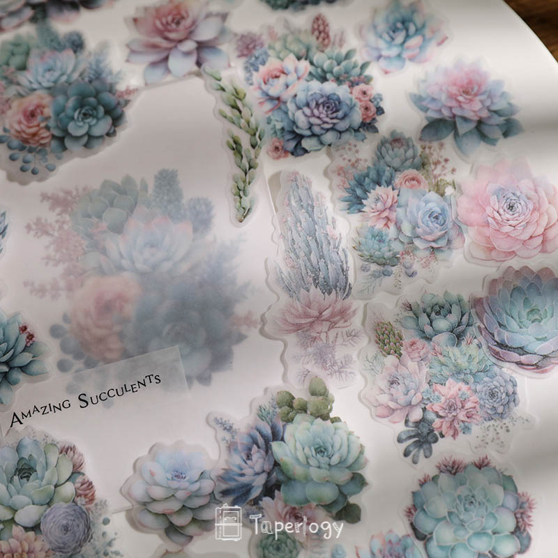 Doro Succulent Floral Vellum Stickers