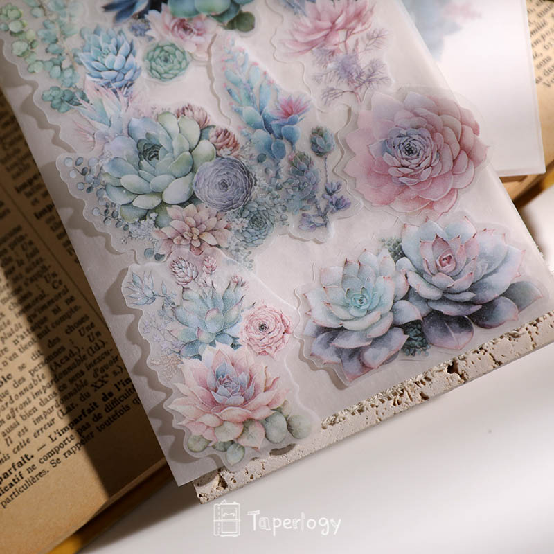 Doro Succulent Floral Vellum Stickers