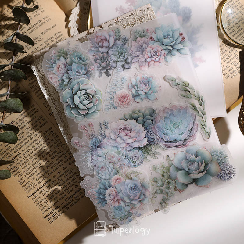 Doro Succulent Floral Vellum Stickers