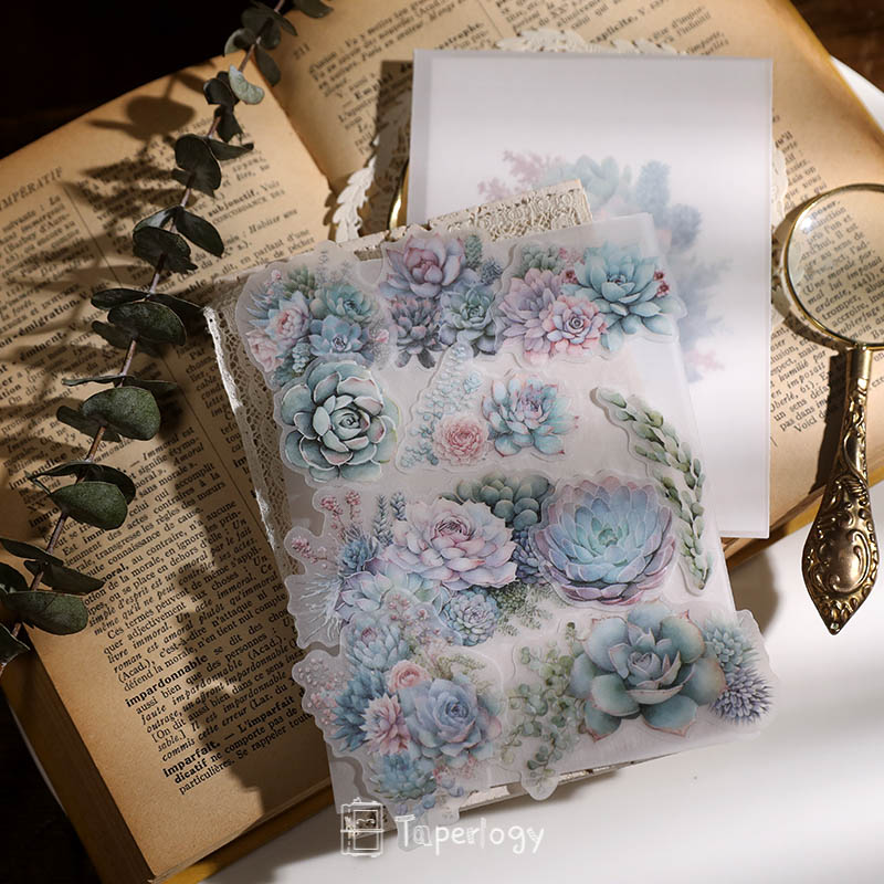 Doro Succulent Floral Vellum Stickers