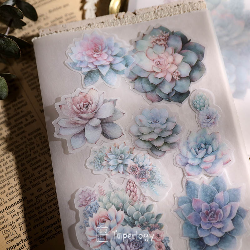 Doro Succulent Floral Vellum Stickers