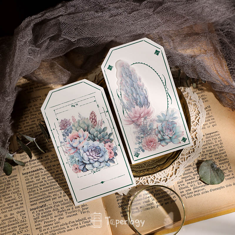 Doro Succulent Floral Vellum Stickers
