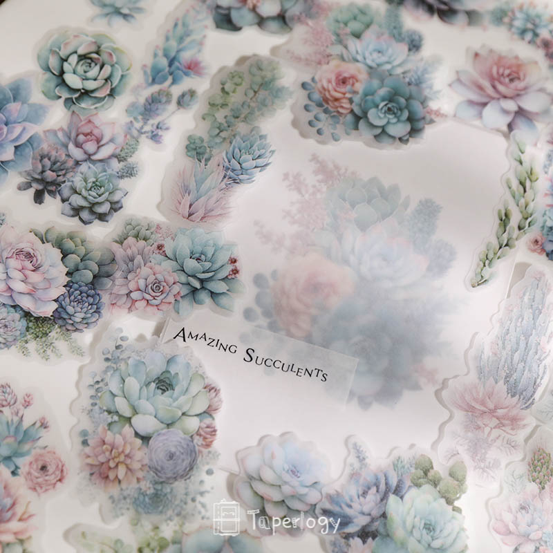 Doro Succulent Floral Vellum Stickers