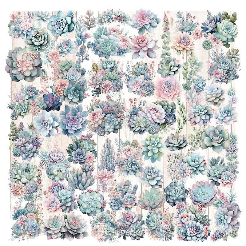 Doro Succulent Floral Vellum Stickers