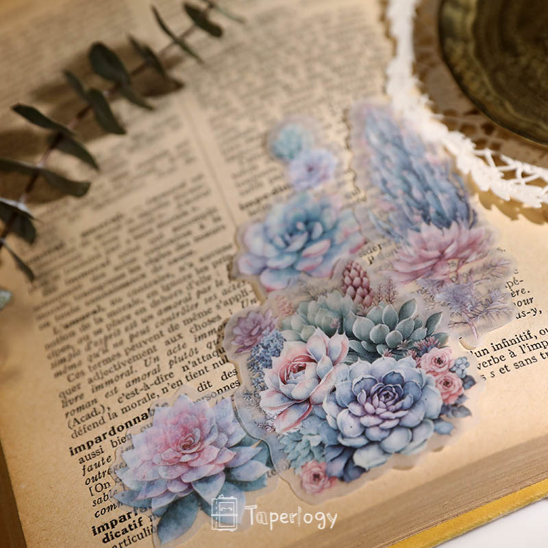 Doro Succulent Floral Vellum Stickers