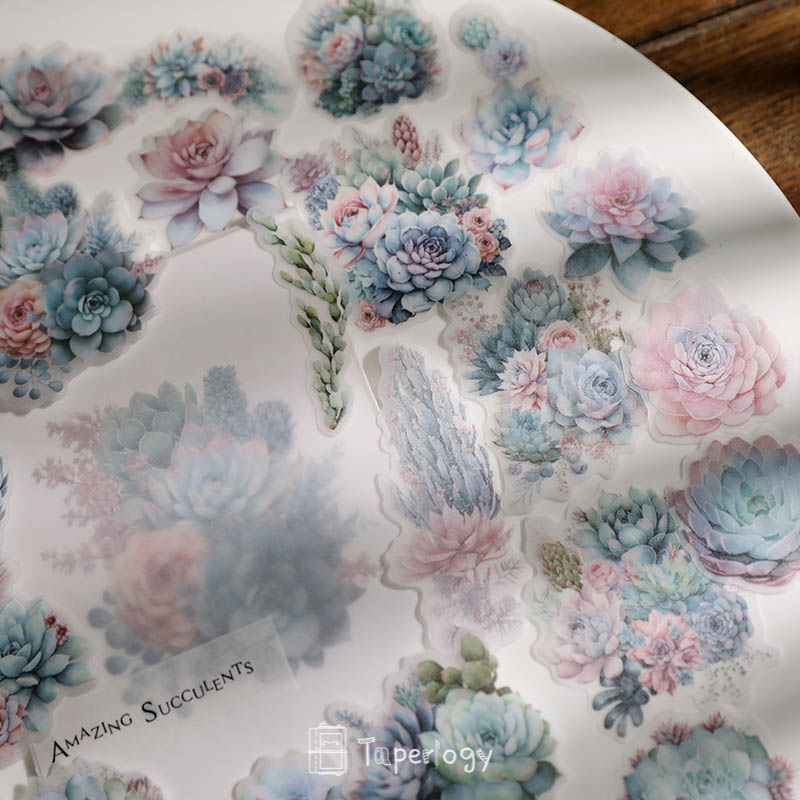 Doro Succulent Floral Vellum Stickers