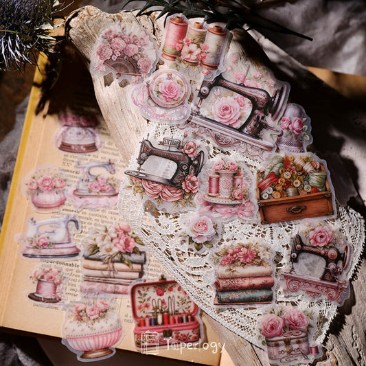 Sezo Pink Sewing Vellum Stickers
