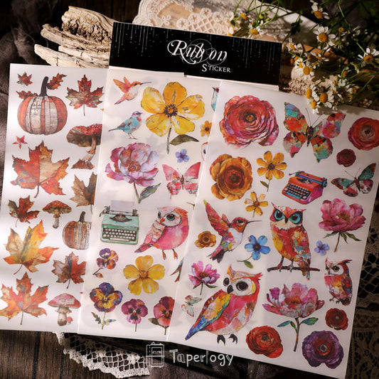 Yomu Whimsical Autumn Rub-on Stickers