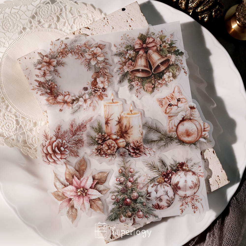 Pilo Rosy Christmas Vellum Stickers