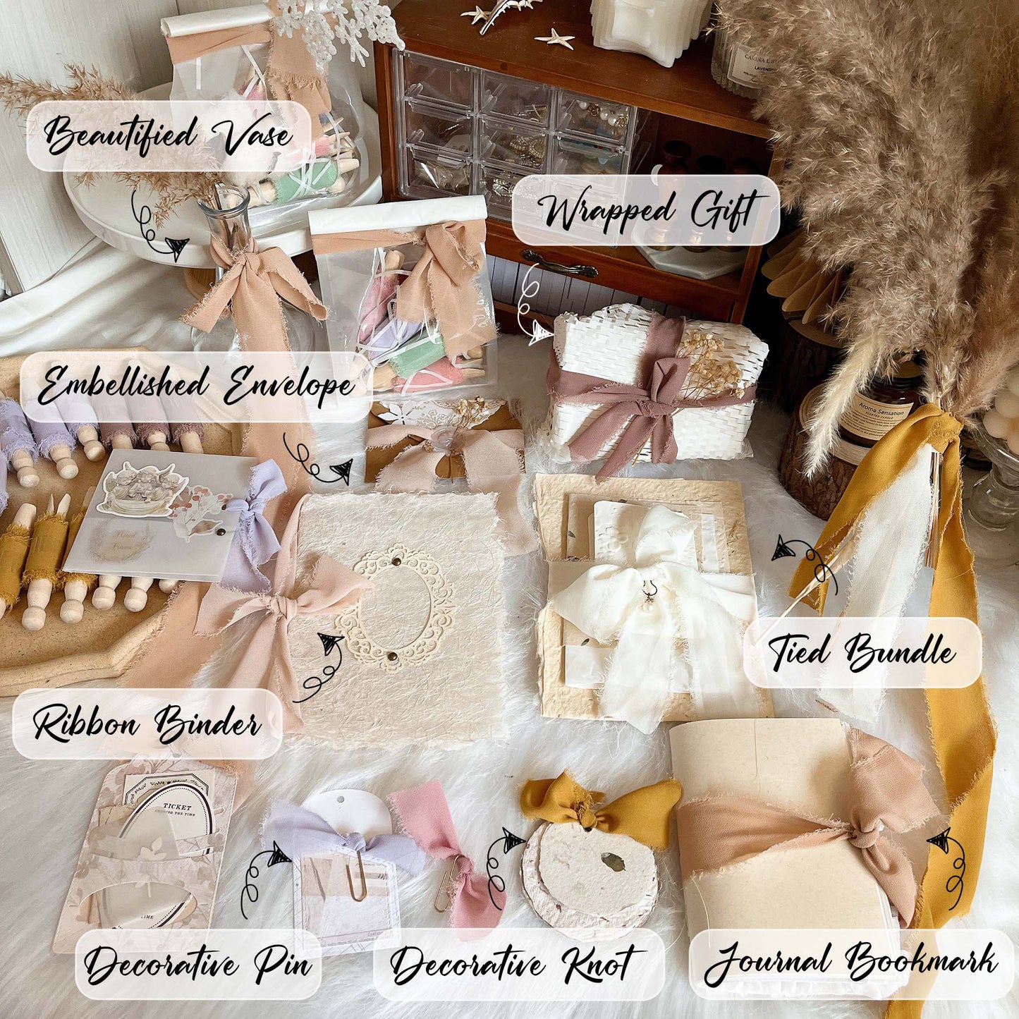 Zaji Frayed Ribbon Pack